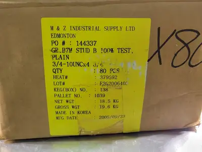 3/4"-10UNC x 4-3/4" Stud Bolt Grade B7M