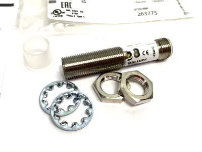 USED BALLUFF CYLINDRICAL THROUGH-BEAM PHOTOELECTRIC SENSOR BOS 12M-PA-RE10-S4