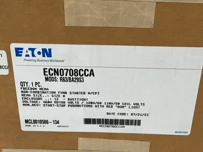 New | in-Stock EATON ECN0708CCA Motor Controllers Ohio US | HGR 24 #1278536