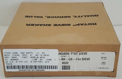 NEW U.S.A. Standard Test Sieve 8"-FH-BR-BR-US-#14