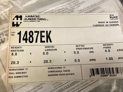 Used HAMMOND MANUFACTURING 1487EK Valves/Fittings Ohio US | Surplus Asset Holdings #1240501