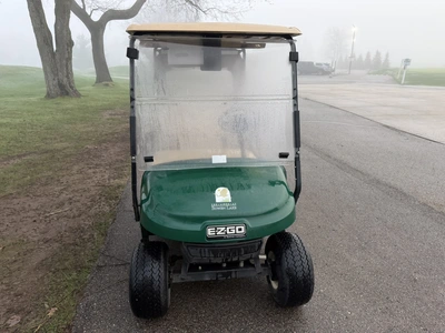 (1) 2017 E-Z-Go golf cart with a Kawasaki gas engine, model 625111G01, includes canopy, ball cover, ...