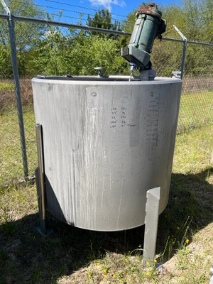 150 Gallon Stainless Steel , Open Top Tank , 115 Volt Mixer Dish Center Drain