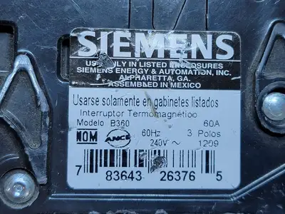Used SIEMENS B360 Switchgears British Columbia CA | Lenmark #835798