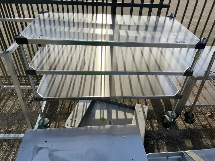Used Metro Used 48" Metro Stainless Steel Shelves with Caster Wheels - SS254 Racks/Shelving Illinois US | Falcon Restaurant Supply #1375911