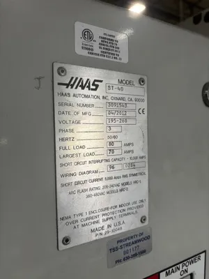 2012 HAAS ST-40 CNC Lathes. | 520 Machinery Sales LLC (6)
