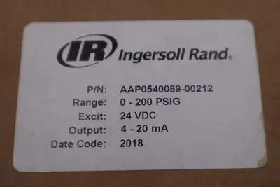 Ingersoll Rand AAP0540089-00212 0-200 PSIG Pressure Transducer STOCK H769A