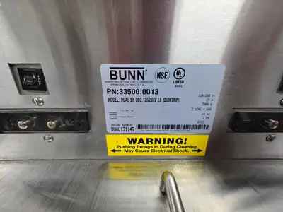 Used Bunn Used Bunn 33500.0013 BrewWISE Dual SH DBC Coffee Brewer - 120/240V, 6800W Coffee Equipment Illinois US | Falcon Restaurant Supply #1373565