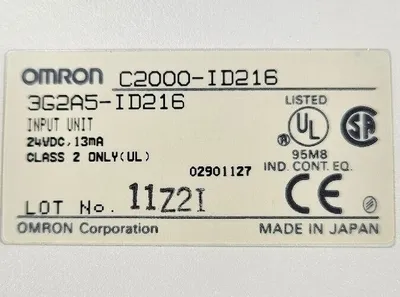 Used Omron OMRON C2000-ID216 PLC Processors | Palmetto Automation #1151862