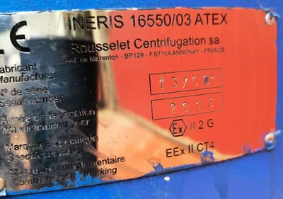Comteifa SC-6 gastight ATEX perforate basket centrifuge, 316SS.