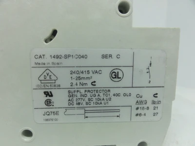 USED ALLEN BRADLEY 1492-SP1C040