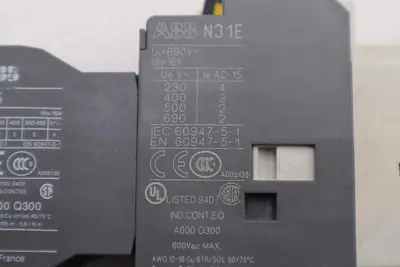 Abb N31E Contactor 110-120V Coil With CA5 Front Piece Stock L-641