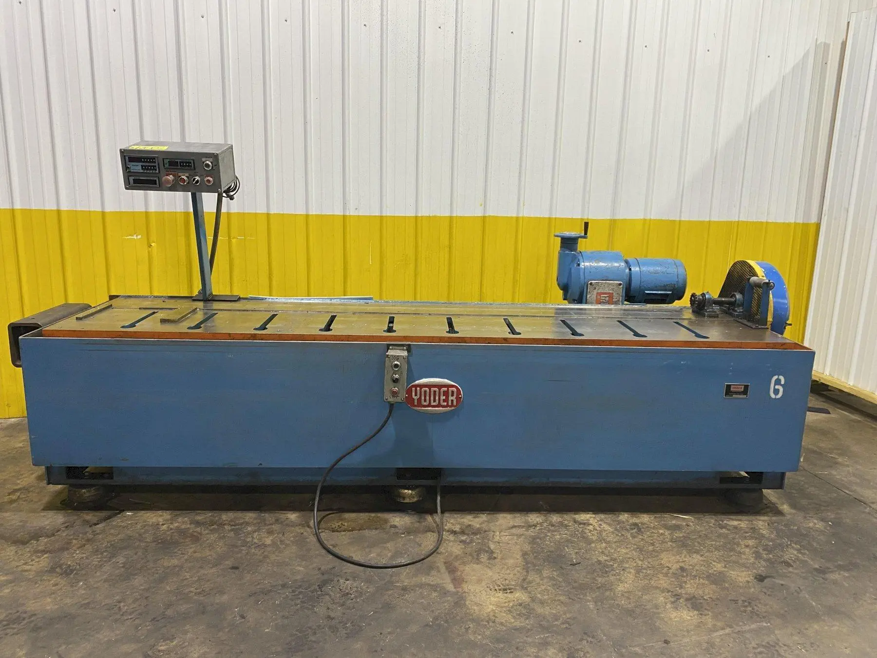 10 STAND X 1.5" YODER ROLLFORMER BASE WITH DRIVE MOTOR: STOCK #17003