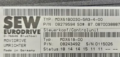 USED SEW MDX61B0030-5A3-4-00