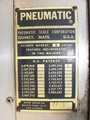 USED PNEUMATIC SCALE CORP PNEUMA-CAPPER