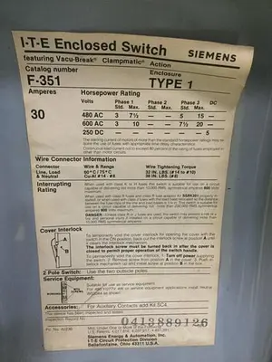 USED SIEMENS F-351