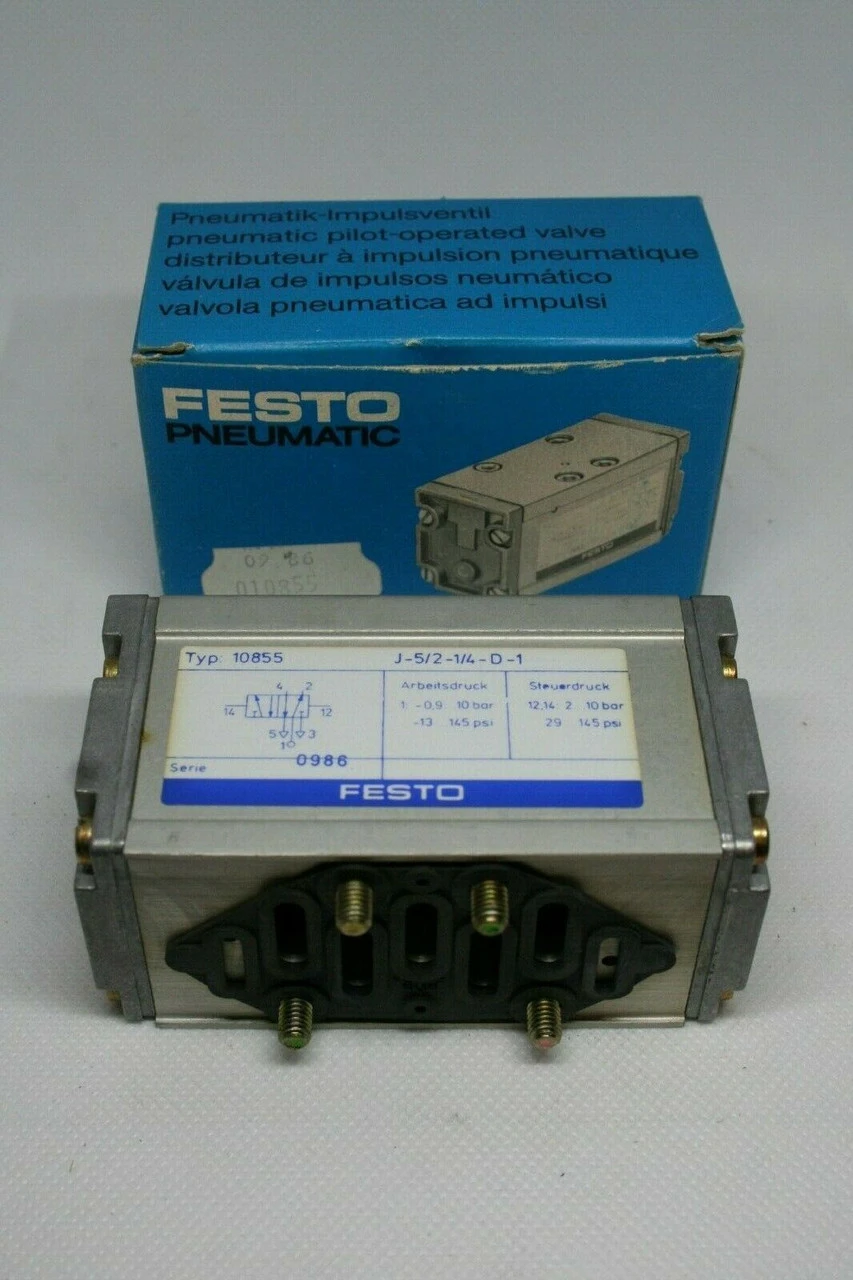 Festo Type 10855 Pneumatic Pilot Operated Valve J-5/2-1/4-D-1