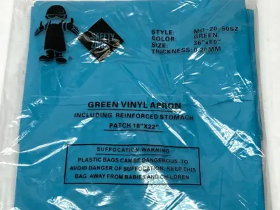 New | in-Stock SAFETY ZONE GREEN CHEMICAL RESISTANT APRON VINYL 36" X 50" Safety Equipment | Maverick Industrial Sales #1102558