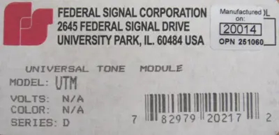 NEW FEDERAL SIGNAL 50GC-120BG AMPLIFIED SPEAKER W/ UTM TONE MODULE 50GC120BG