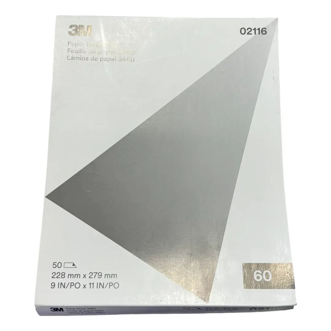 3M 9" x 11" Sandpaper Sheets 346U Coarse Ceramic Alumina 50 Sheets