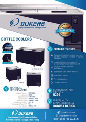 New | in-Stock Dukers New Dukers DHBC65 - 65" Bottle Cooler Bottle Coolers Illinois US | Falcon Restaurant Supply #1376260
