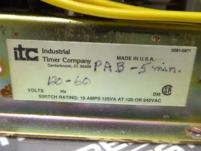 ITC Industrial Timer Company PAB 5 Minute Timer Module Used