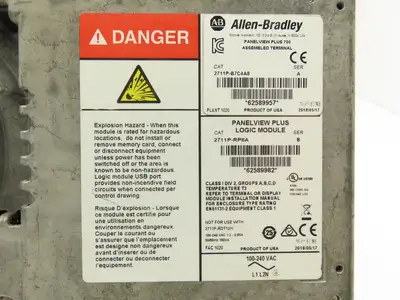 Allen Bradley 2711P-B7C4A8 PanelView Plus 700 Graphic Touch Terminal 2711P-RDB7C
