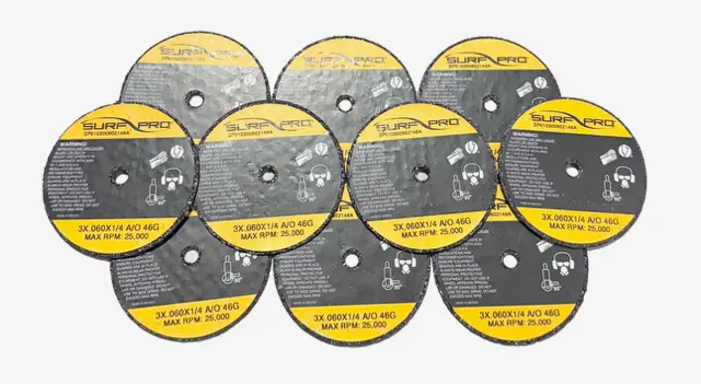 Surf-Pro 3" x .060" x 1/4" Cut-Off Wheel 46 Grit T1 Aluminum Oxide 10 Pack