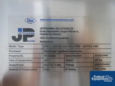 USED JetPharma JetPharma Isolator, model LFI-1