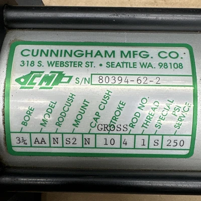 NEW Cunningham 3-1/4-AA-N-S2-N-10-4-1-S-250