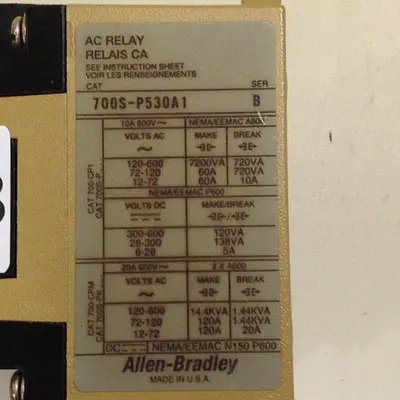 USED ALLEN BRADLEY 700S-P530A1 SER B