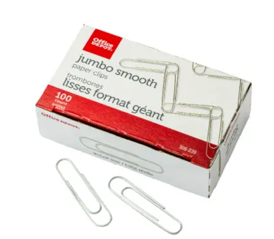 Office Depot Paper Clips, Silver, Pack Of 10 Boxes, 100 Clips Per Box