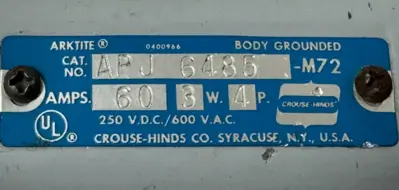 NEW CROUSE-HINDS APJ-6485-M72