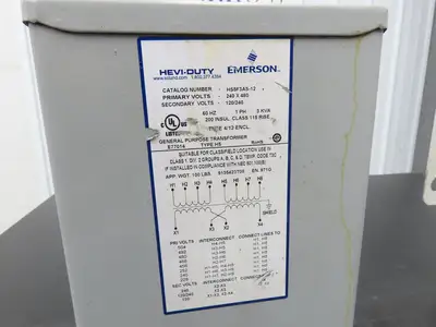 Hevi-Duty HS5F3AS Stepdown Transformer 3kva 1PH HV 240/480 LV 120/240 Lot of 2