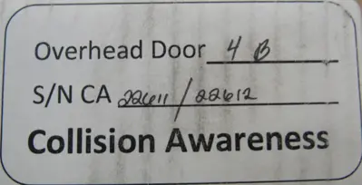NEW COLLISION AWARENESS OVERHEAD DOOR 4B MOTION ACTIVATED ALERT SYSTEM