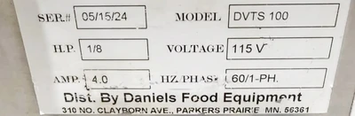 Used DANIELS FOOD EQUIPMENT DVTS100 Meat Processing Equipment British Columbia CA | Surrey Food Equipment #1509102