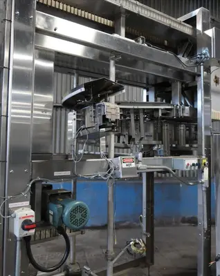 SPC8370  Can and Bottle Cleaning Machine Nercon air type bottle cleaner up-swing gripper air rinser lowerator, up to 125 fpm, Stainless Steel