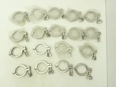 TL China 2" Steel Bolted Sanitary Clamp 304SS 2" Pipe Flange Dia 2.5" Lot of 18