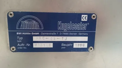 Huttlin HKG-05-TJ-KUGELCOATER Dryer Fluid Bed Batch | Perry Equipment (17)