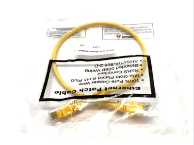 Cat5e UTP Ethernet Patch Cable | 1.5 FT 350 MHz RJ45 Booted LAN Cord LOT OF 10 - New