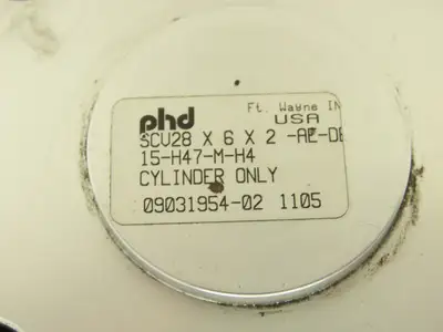 PHD SCV28 x 6 x 2 Pneumatic Cylinder 3.150" Bore x 6" Stroke Cushion  Rodlok