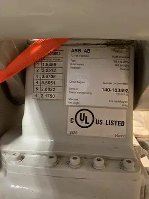 Used ABB IRB 140 WITH IRC5 CONTROLS, CABLES & TEACH PENDANT Robots | Harbor Machinery Inc. #1283384