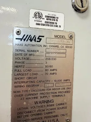 2006 HAAS EC-1600 Horizontal Machining Centers | Machinery Network (10)
