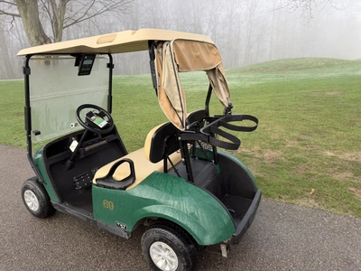 (1) 2019 E-Z-Go EFI golf cart with a Kawasaki gas engine, model 657061G01, includes canopy, fold-dow...