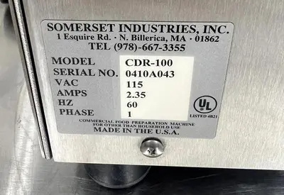 Used SOMERSET CDR-100 Sheeters British Columbia CA | Surrey Food Equipment #1498515