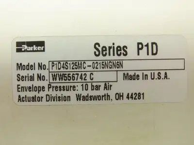 Parker P1D4S125MC-0215NGN6N Pneumatic Cylinder 125mm bore x 215mm Stroke 10 Bar