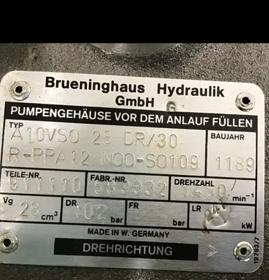 Used BRUENINGHAUS HYDRAULIK A10VSO28DR/30R-PPA12N00-S0109 Pumps Michigan US | Ideal Machinery #587685
