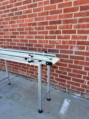 USED MK TECHNOLOGY GROUP BELT CONVEYOR 72" X 12" W/ BODINE 1/8 1/4 HP MOTOR