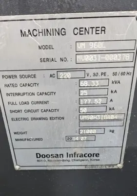 2014 DOOSAN VM 960L Vertical Machining Centers | Olympia Technical Services (12)
