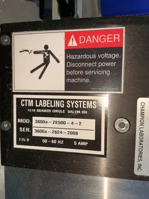 Used 2008 CTM LABELING SYSTEMS 3600AZE50042 Pressure Sensitive Labelers Ohio US | HGR 24 #1496335
